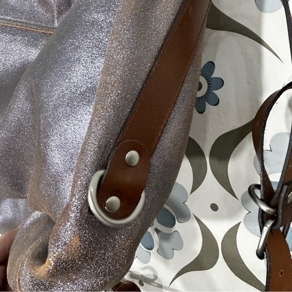 Kenneth Cole Hudson Messenger Bag Leather Brown Sparkle Crossbody NEW With Tags - Picture 6 of 16